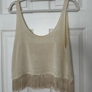 NWOT Zara fringe slightly cropped top